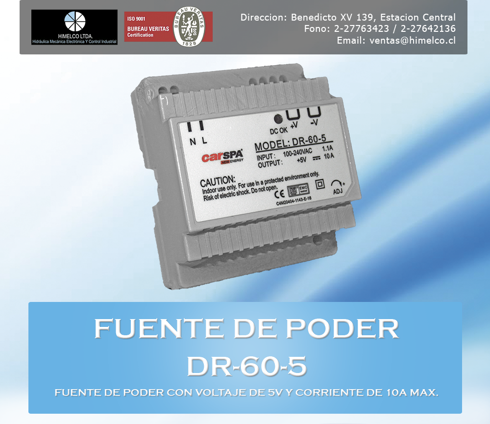 Fuente de poder DR-60-5 | HIMELCO LTDA.