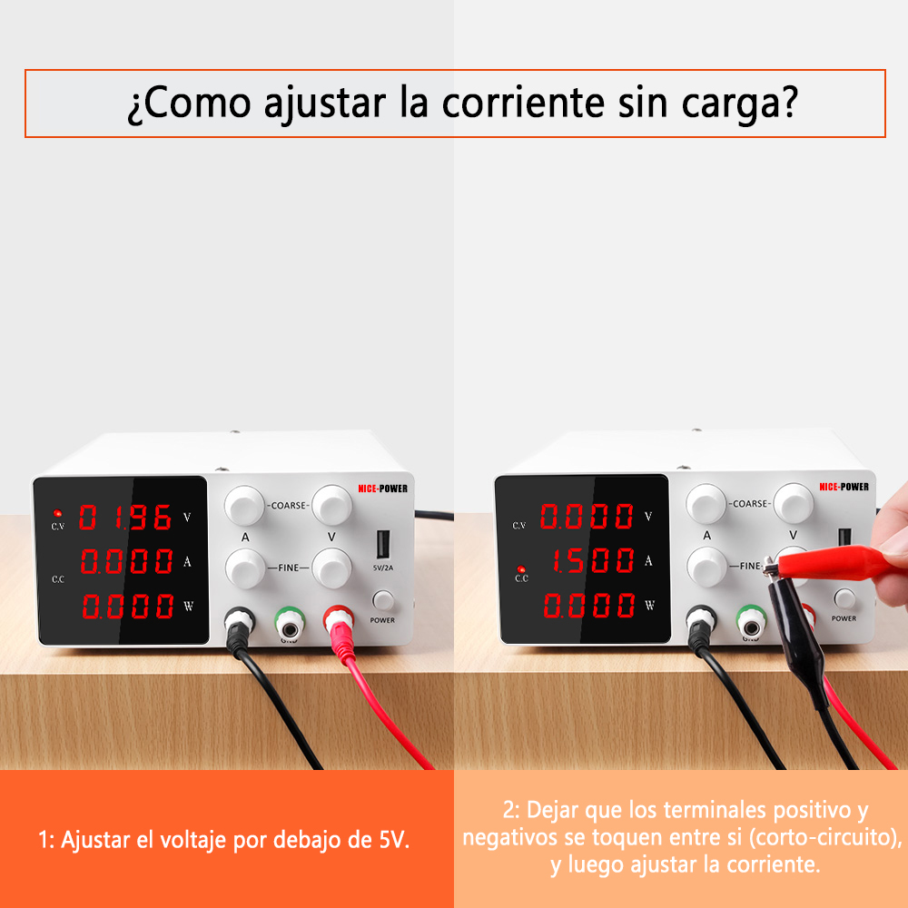 Ajuste de corriente fuente de poder regulable SPS-W605