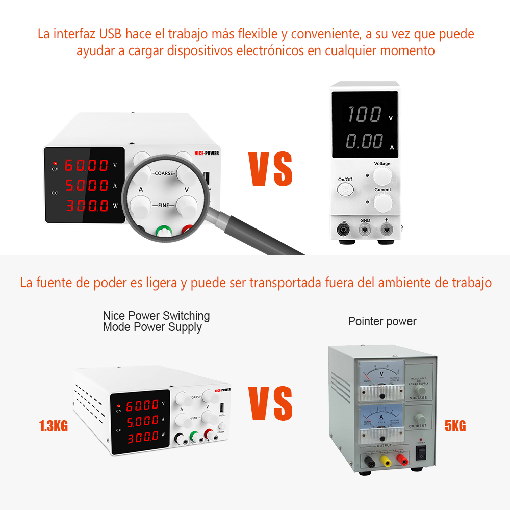 Peso de fuente de poder regulable SPS-W605