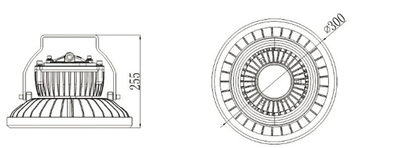 Medidas Foco anti-explosivo MF01-120W